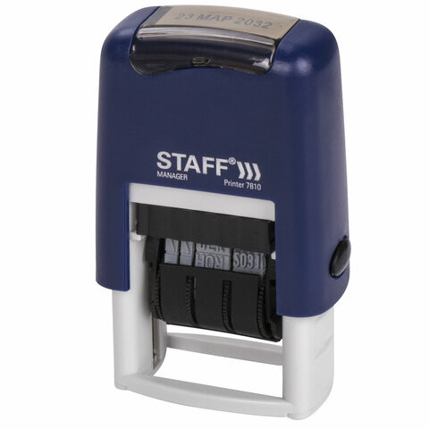 Датер-мини STAFF, месяц буквами, оттиск 22х4 мм, "Printer 7810" Датер-мини STAFF месяц русские буквы.